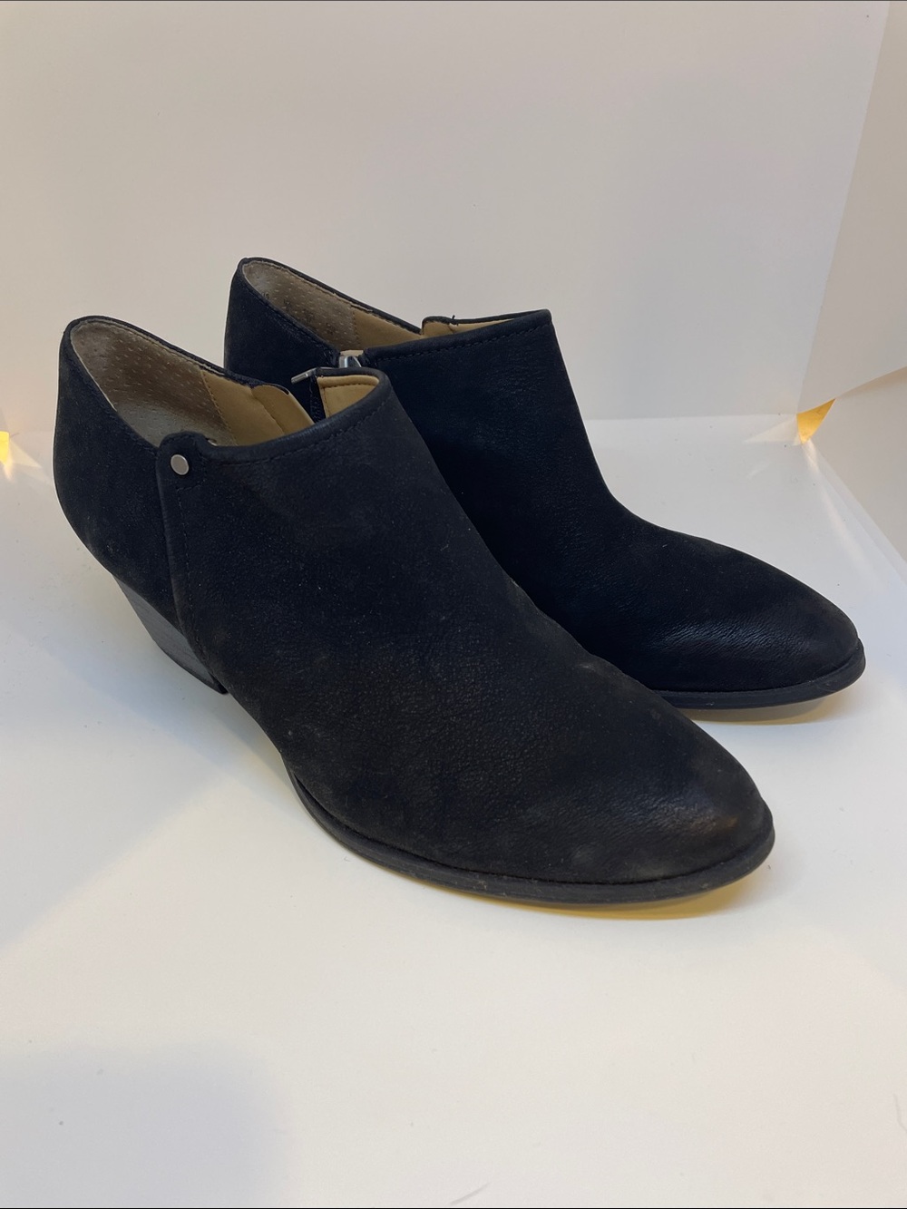 Franco Sarto - Women’s Black Ricki Suede Ankle Booties - Sleek Everyday Style